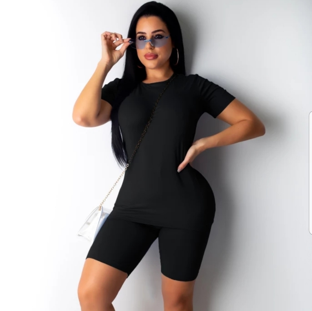 2pc tshirt and biker shorts set